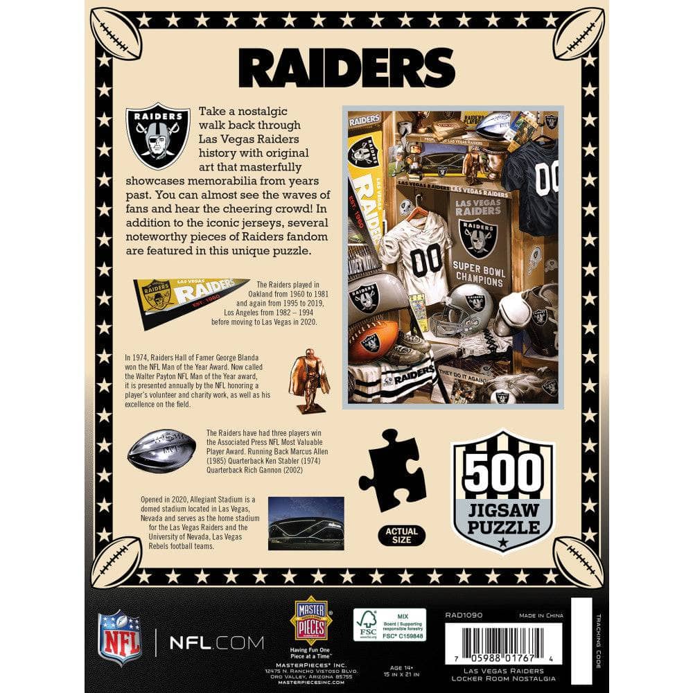 Las Vegas Raiders - Locker Room 500 Piece Jigsaw Puzzle (ONLINE ORDER ONLY)