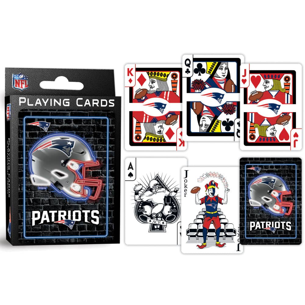 New England Patriots Neon Playing Cards - 54 Card Deck