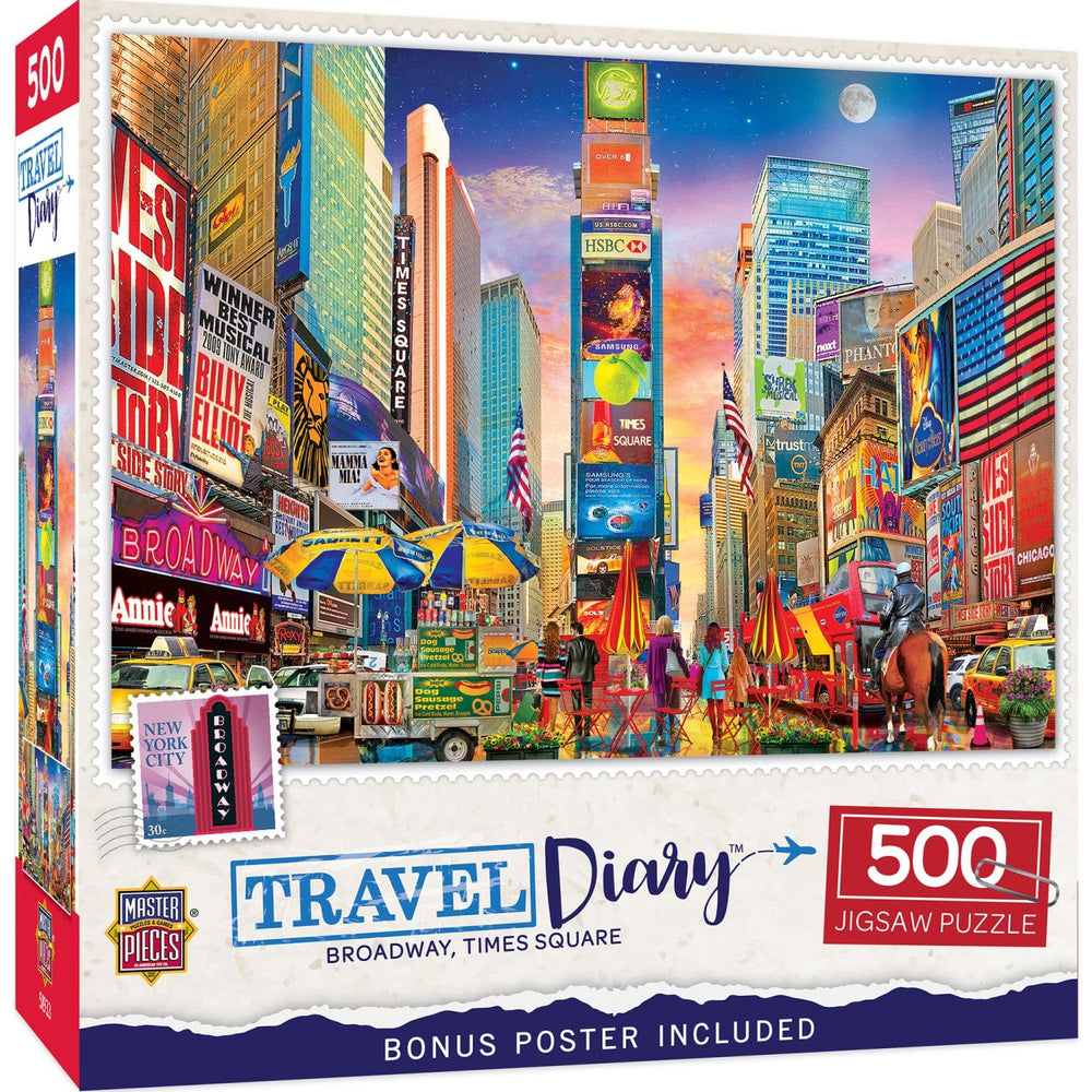 Travel Diary - Broadway, Times Square 500 Piece Jigsaw Puzzle (ONLINE ORDER ONLY)