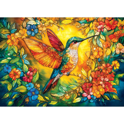 Stained Glass - Glorious Hummingbird 1000 Piece Jigsaw Puzzle (ONLINE ORDER ONLY)