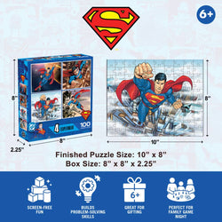 Superman 100 Piece Jigsaw Puzzles 4-Pack