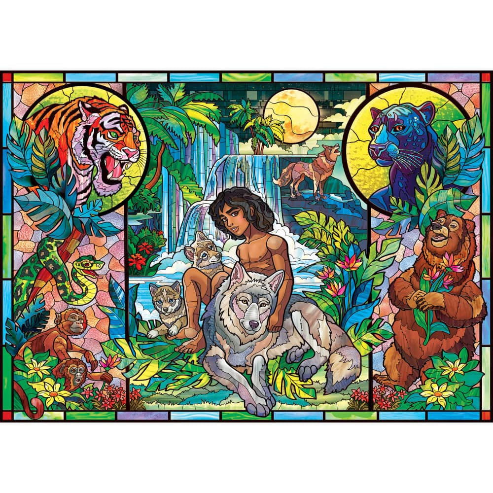 Stained Glass - Jungle Book 500 Piece Jigsaw Puzzle