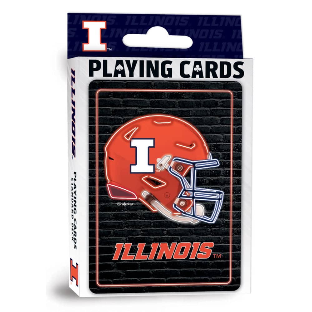 Illinois Fighting Illini Neon-Styled Playing Cards - 54 Card Deck (ONLINE ORDER ONLY)