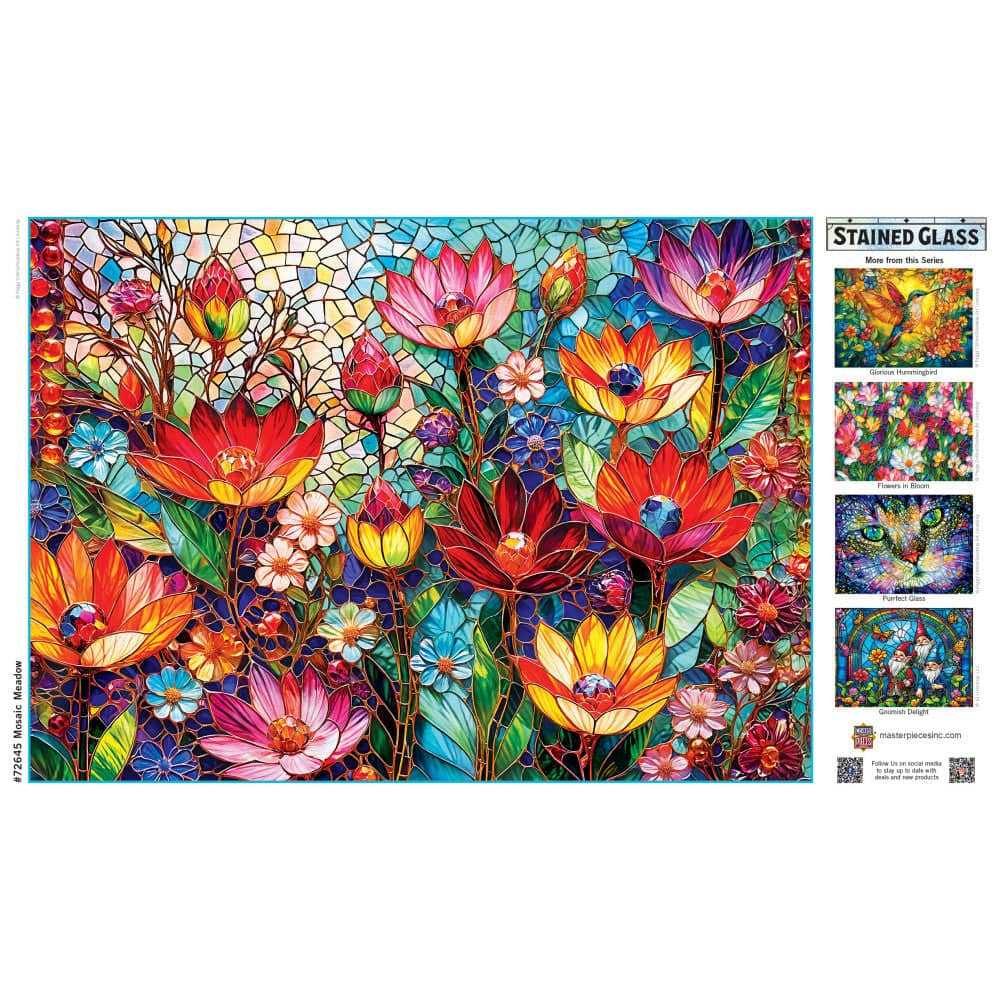 Stained Glass - Mosaic Meadow 1000 Piece Jigsaw Puzzle (ONLINE ORDER ONLY)