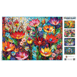 Stained Glass - Mosaic Meadow 1000 Piece Jigsaw Puzzle (ONLINE ORDER ONLY)
