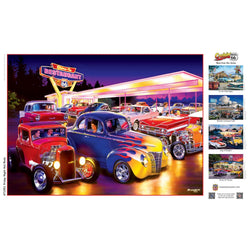 Cruisin' Route 66 - Friday Night Hot Rods 1000 Piece Jigsaw Puzzle (ONLINE ORDER ONLY)