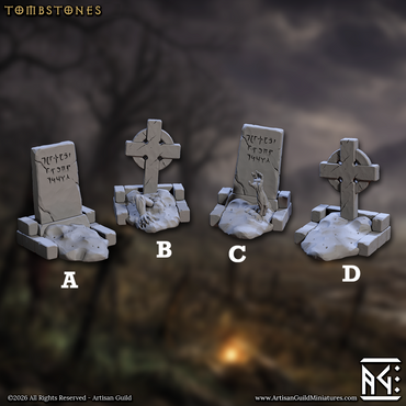 Zombie Tombstones (Scatter Terrain) (ONLINE ORDER ONLY)