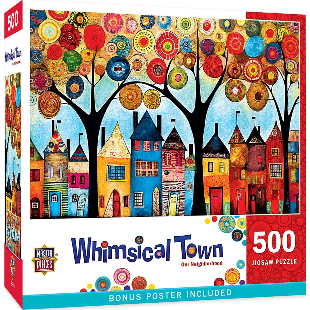 Whimsical Town - Our Neighborhood 500 Piece Jigsaw Puzzle