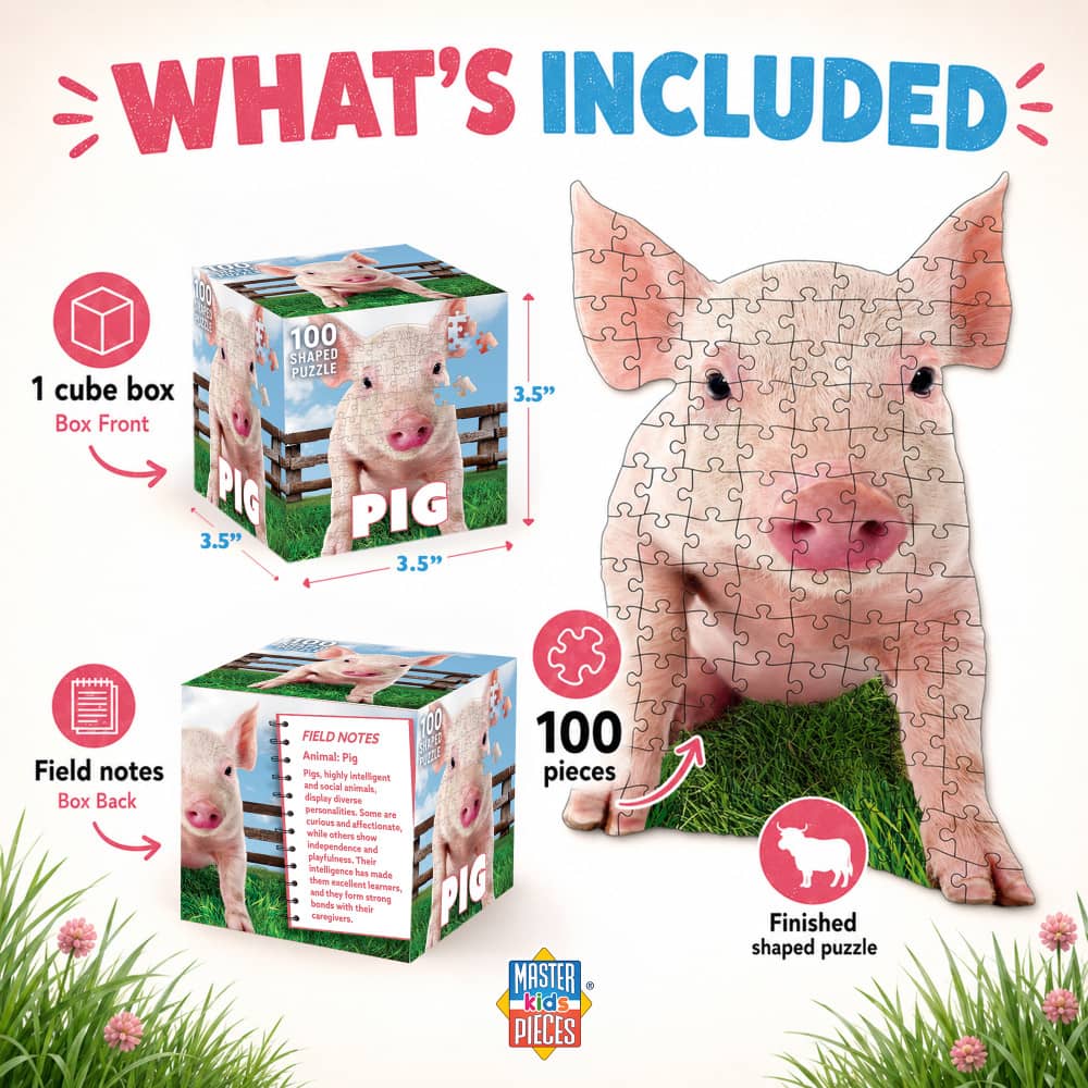 Pig 100 Piece Shaped Jigsaw Puzzle