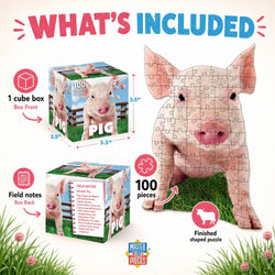 Pig 100 Piece Shaped Jigsaw Puzzle