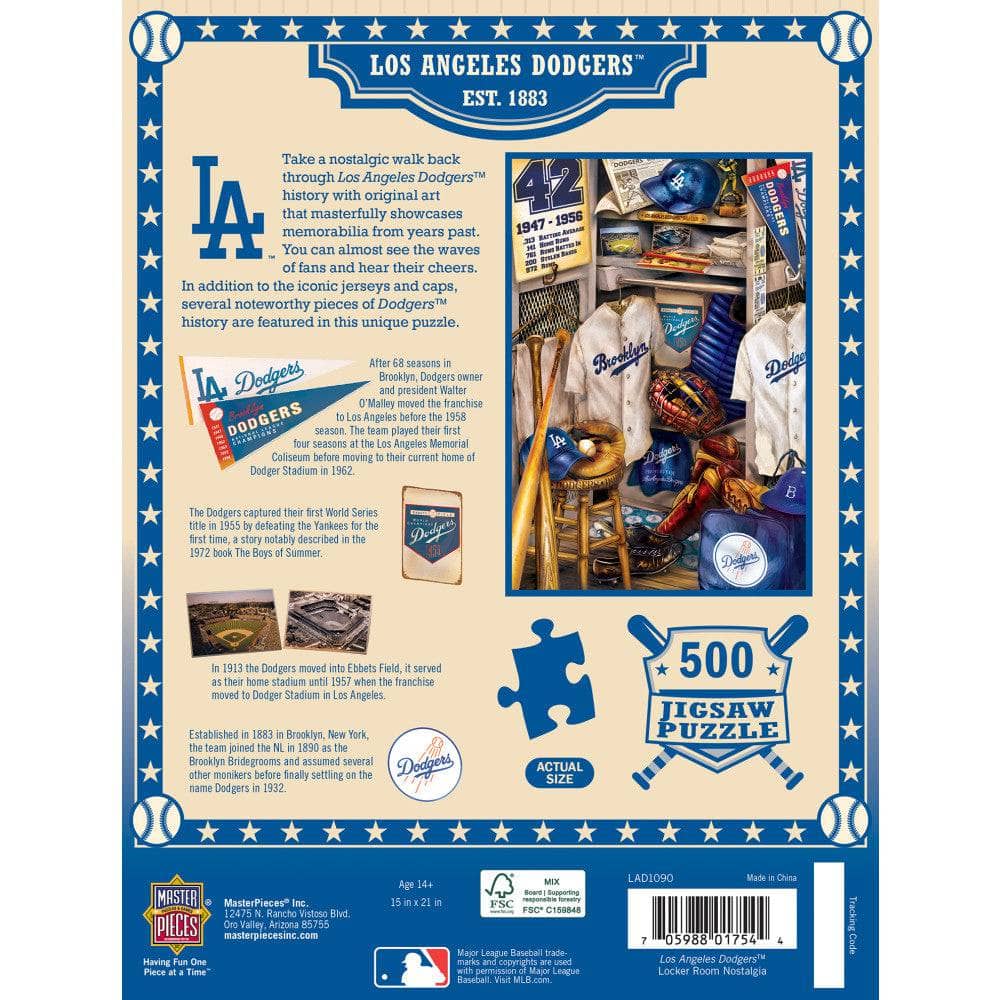 Los Angeles Dodgers - Locker Room 500 Piece Jigsaw Puzzle (ONLINE ORDER ONLY)