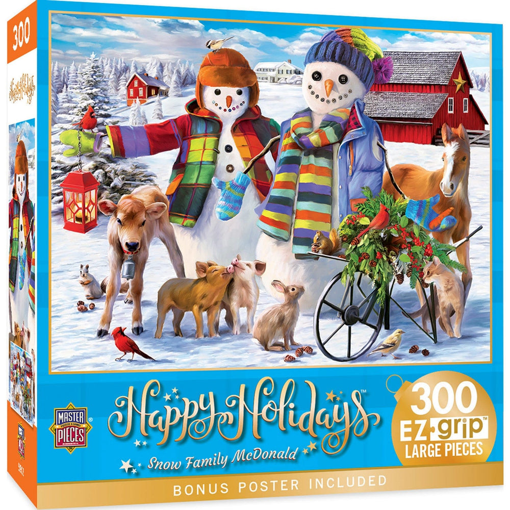 Happy Holidays - Snow Family McDonald 300 Piece EZ Grip Jigsaw Puzzle (ONLINE ORDER ONLY)