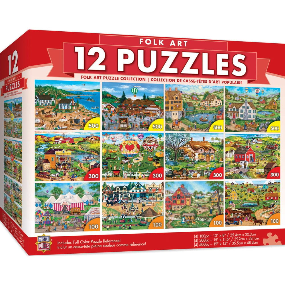 Folk Art Jigsaw Puzzle Collection - 12 Pack (ONLINE ORDER ONLY)