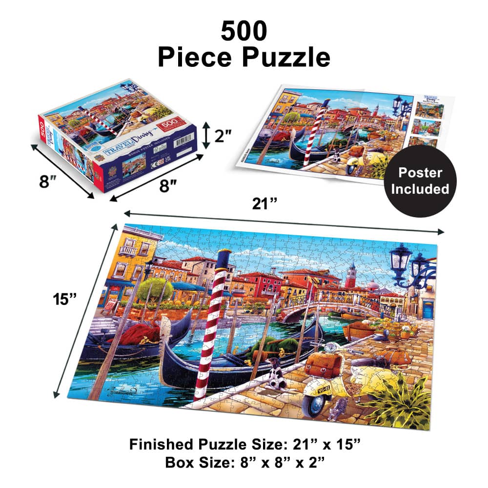 Travel Diary - Venice 500 Piece Jigsaw Puzzle