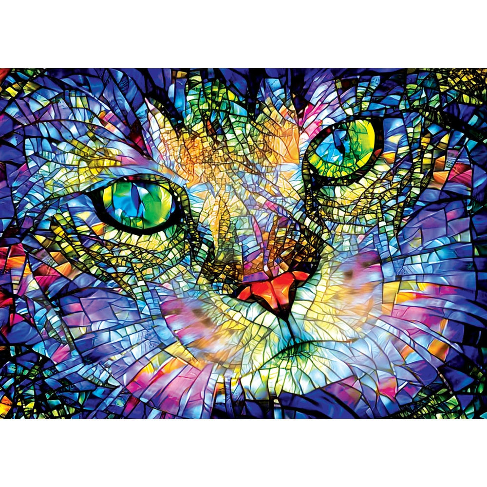 Stained Glass - Purrfect Glass 1000 Piece Jigsaw Puzzle