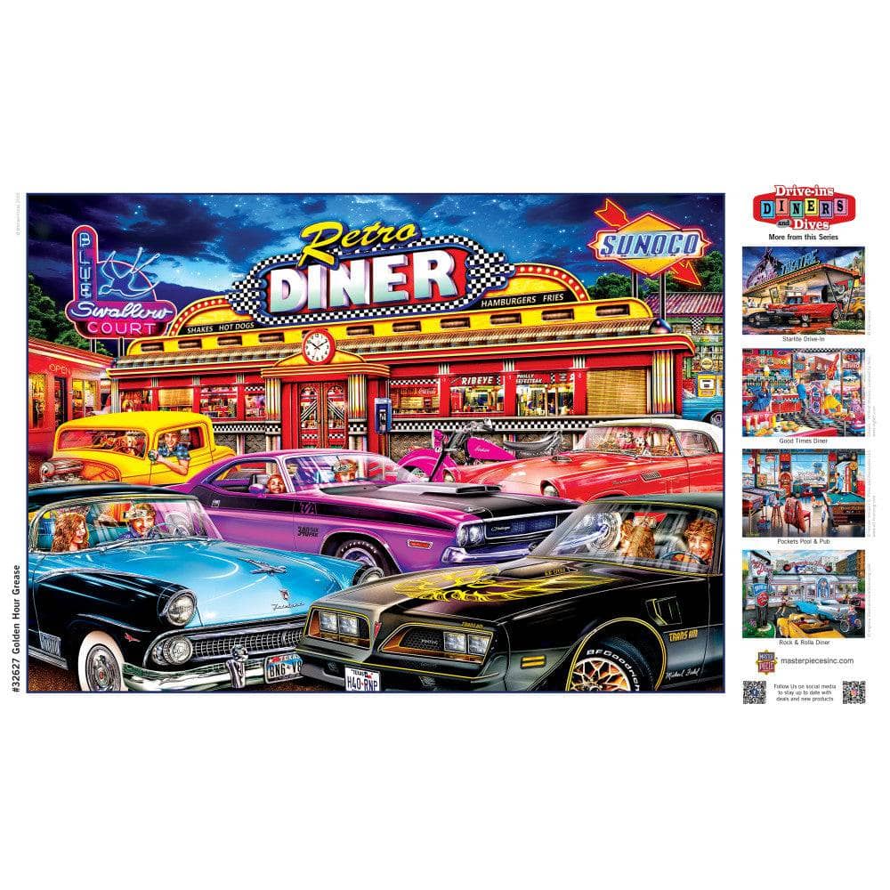 Drive-Ins, Diners & Dives - Golden Hour Grease 500 Piece Jigsaw Puzzle (ONLINE ORDER ONLY)