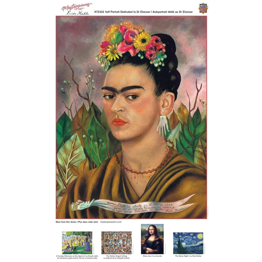 MasterPieces of Art - Frida Kahlo Self Portrait 1000 Piece Jigsaw Puzzle (ONLINE ORDER ONLY)