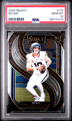 Graded 2024 Panini Select Bo Nix #117 Rookie RC Football Card PSA 10 Gem Mint (ONLINE ORDER ONLY)