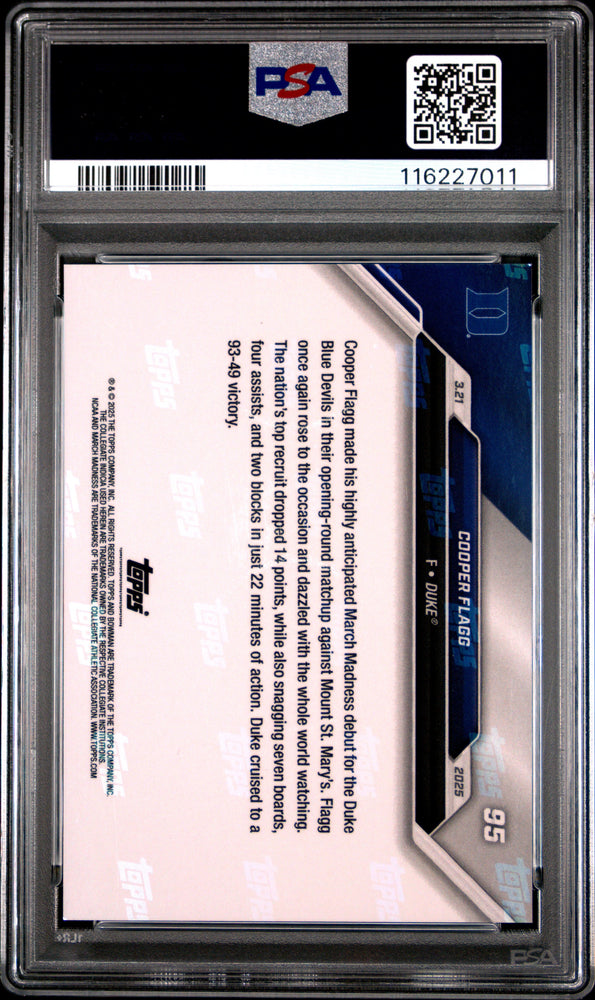 Graded 2024 Topps Bowman U Now Cooper Flagg #95 Rookie RC Basketball Card PSA 9 Mint (ONLINE ORDER ONLY)