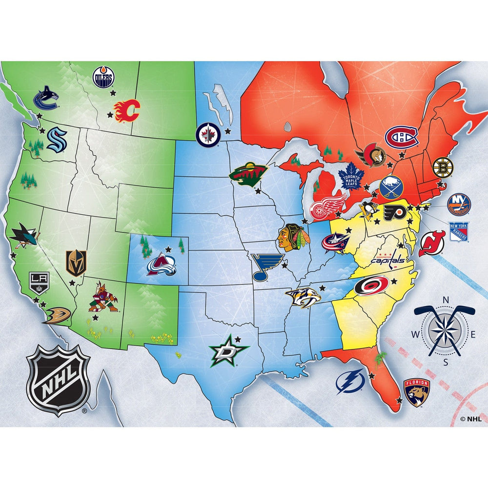 NHL - League Map 500 Piece Jigsaw Puzzle (ONLINE ORDER ONLY)