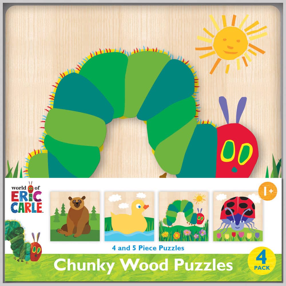 Eric Carle Chunky Wood Puzzles - Kids 4 Pack (ONLINE ORDER ONLY)