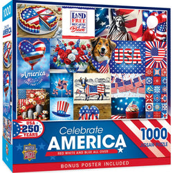 Celebrate America - Red, White, and Blue All Over 1000 Piece Jigsaw Puzzle