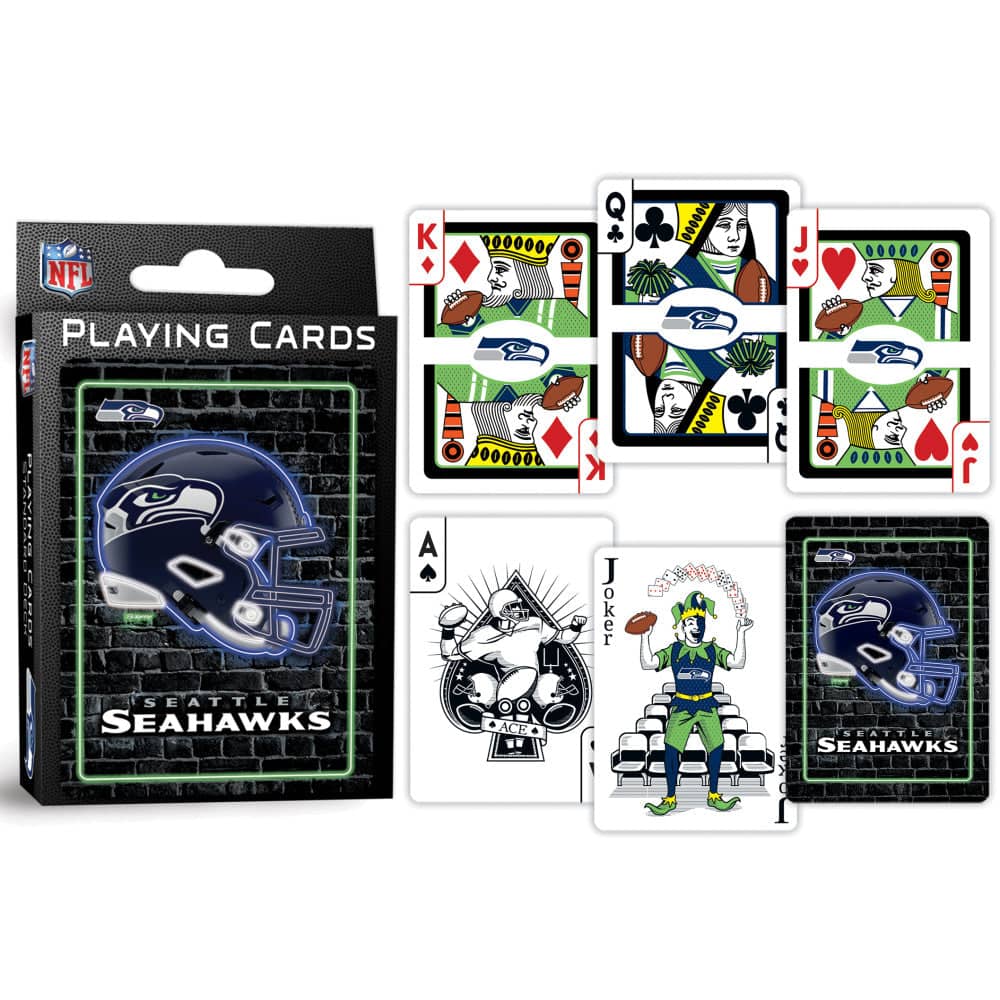Seattle Seahawks Neon-Styled Playing Cards - 54 Card Deck (ONLINE ORDER ONLY)