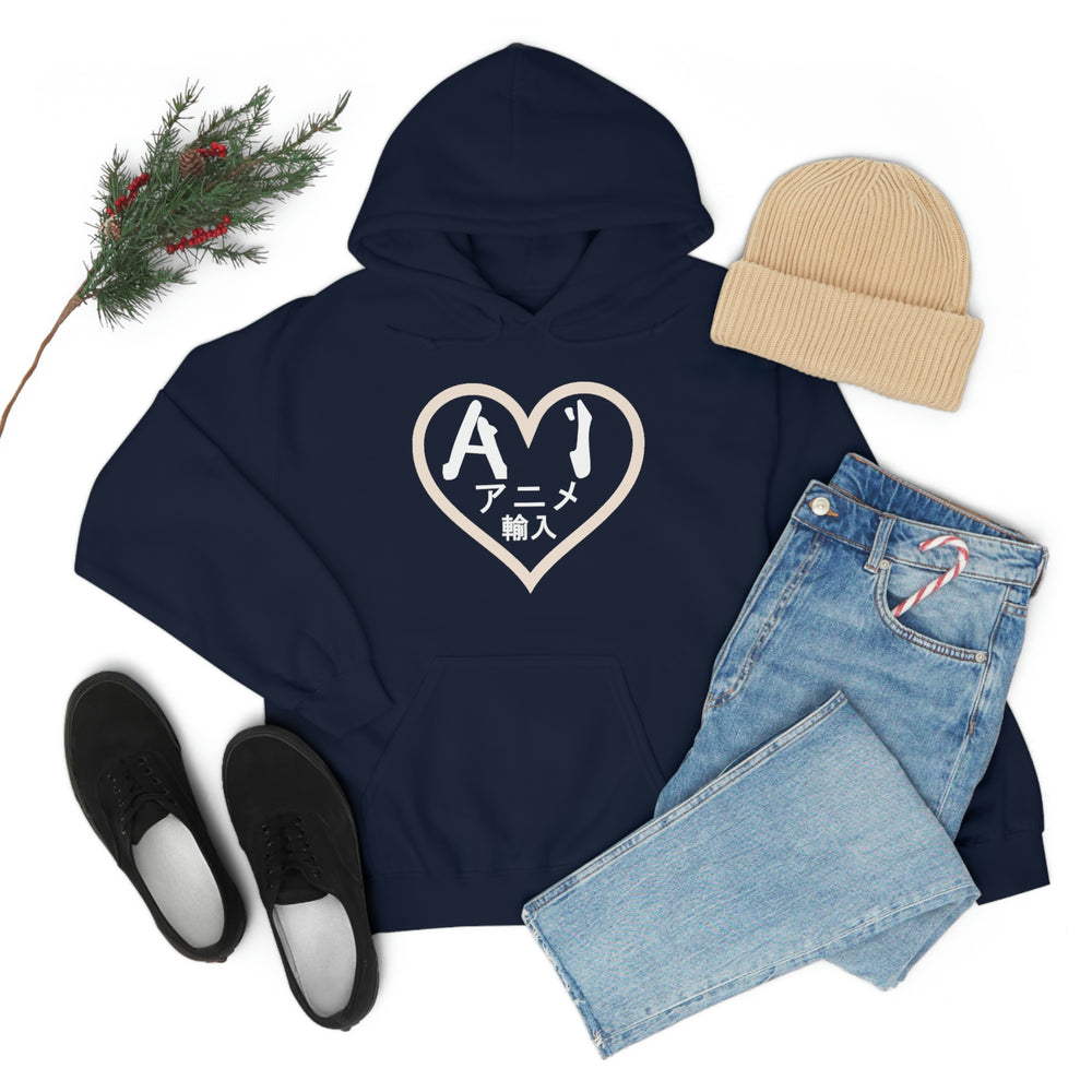 Anime Imports 2010 Heart Logo (White) Unisex Heavy Blend™ Hooded Sweatshirt