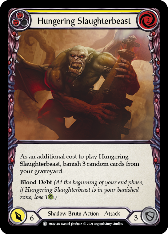Hungering Slaughterbeast (Yellow) [MON148] (Monarch)  1st Edition Normal