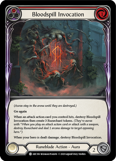 Bloodspill Invocation (Red) [U-ARC106] (Arcane Rising Unlimited)  Unlimited Rainbow Foil