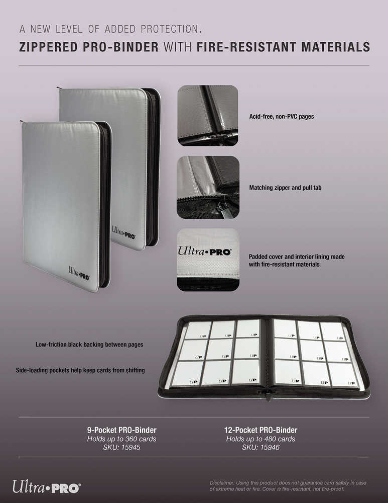 Pro Binder 9 Pocket Zippered Silver