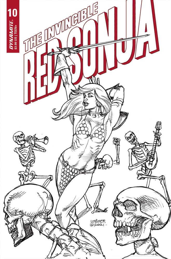 Invincible Red Sonja #10 Cover I 25 Copy Variant Edition Linsner Black & White