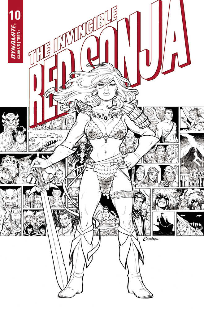 Invincible Red Sonja #10 Cover G 15 Copy Variant Edition Conner Black & White