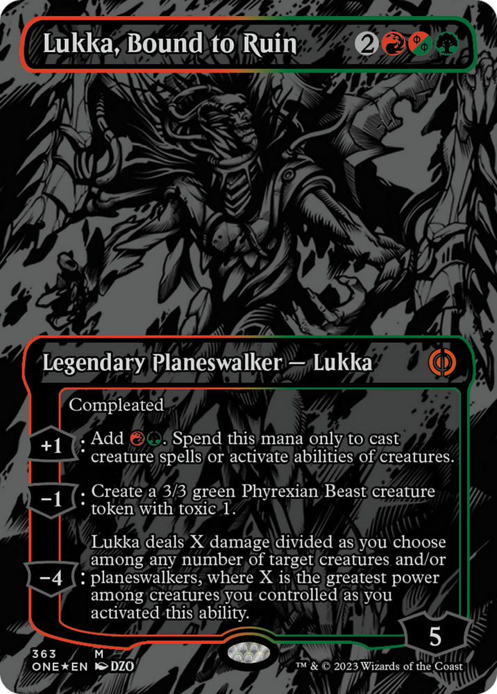 Lukka, Bound to Ruin (Oil Slick Raised Foil) [Phyrexia: All Will Be On