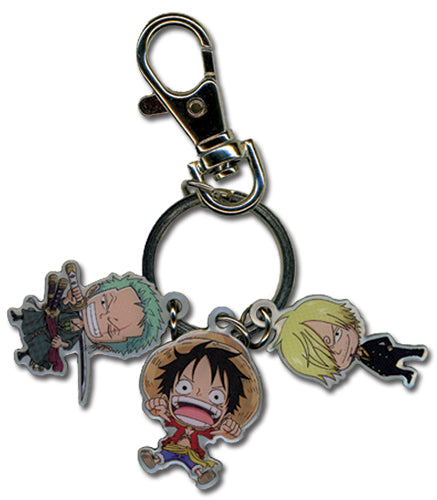 ONE PIECE LUFFY, ZORO, & SANJI METAL KEYCHAIN