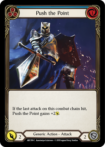 Push the Point (Blue) [ARC190-C] (Arcane Rising)  1st Edition Rainbow Foil