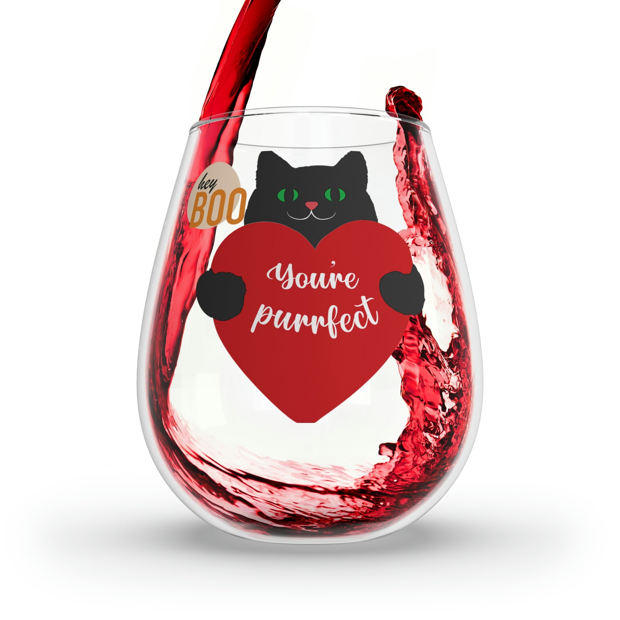 Hey Boo You're Prefect Stemless Wine Glass, 11.75oz