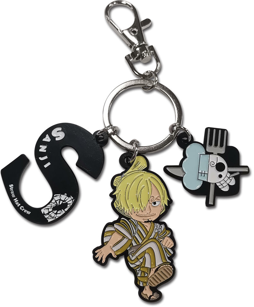 ONE PIECE - SANJI WANO VERSION SD WITH ICON THREE CHARM KEYCHAIN