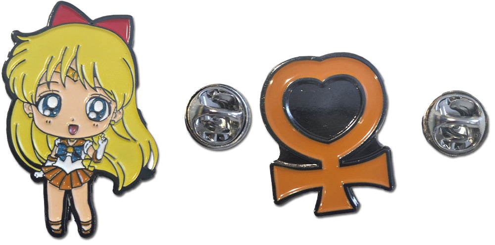 SAILOR MOON S- SD VENUS & SYMBOL PIN SET 1.5" & 1"