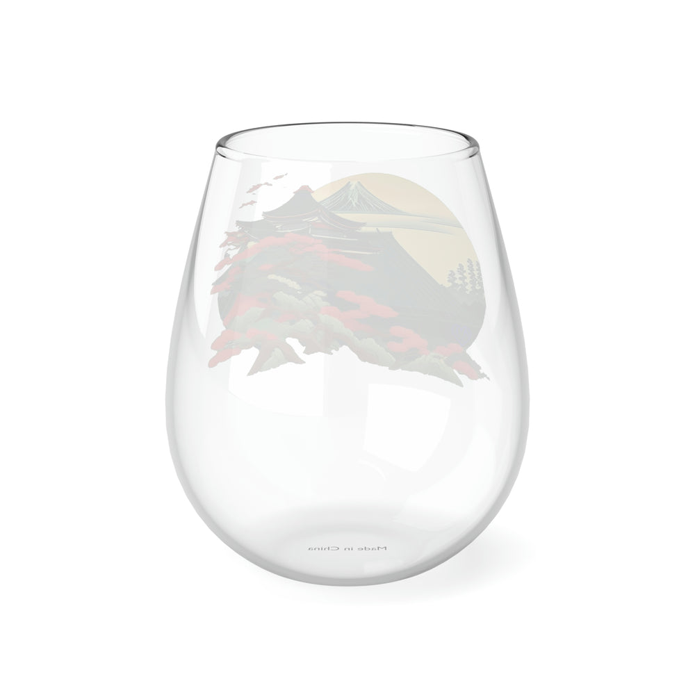 Sakura Temple Stemless Wine Glass, 11.75oz