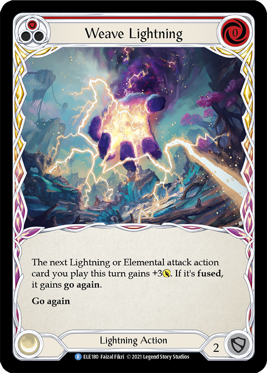 Weave Lightning (Red) [ELE180] (Tales of Aria)  1st Edition Rainbow Foil