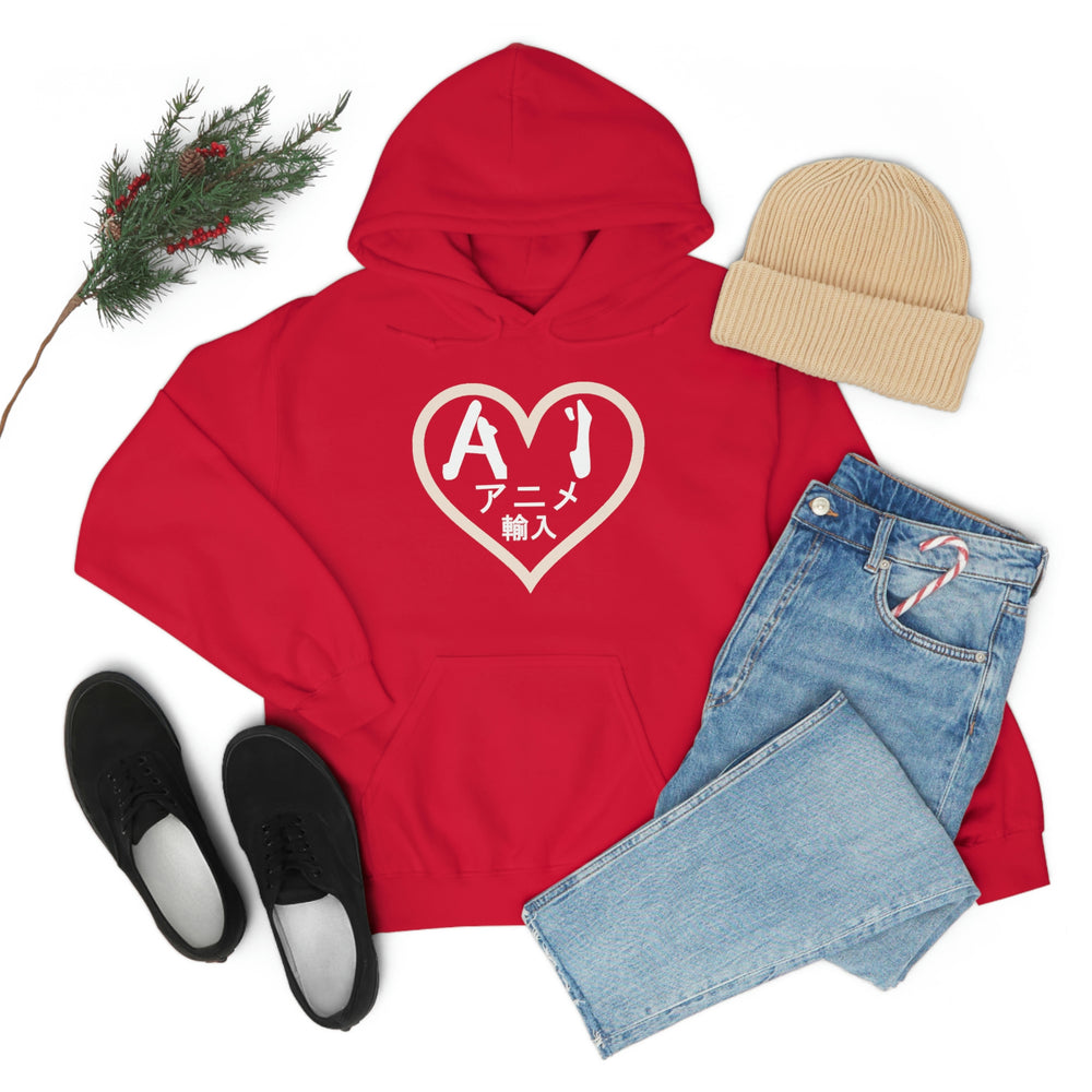 Anime Imports 2010 Heart Logo (White) Unisex Heavy Blend™ Hooded Sweatshirt