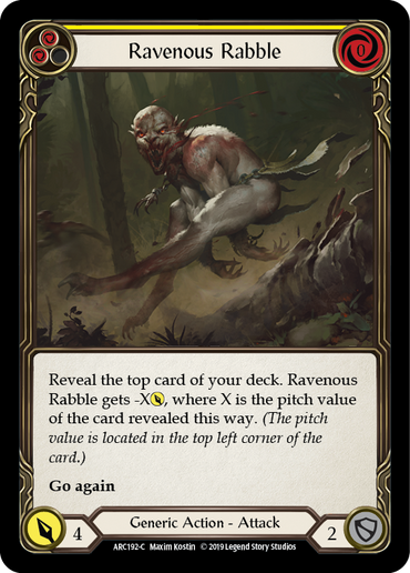 Ravenous Rabble (Yellow) [ARC192-C] (Arcane Rising)  1st Edition Normal