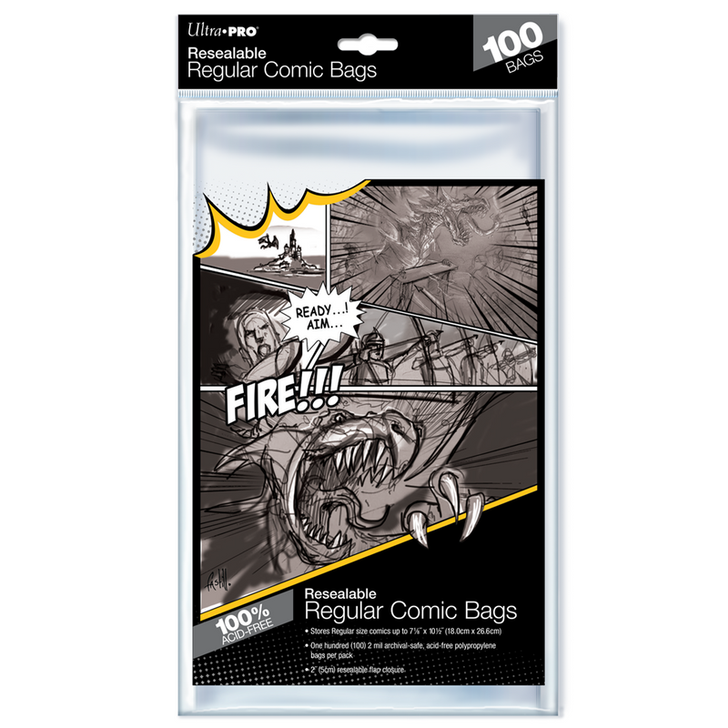 Regular Comic Bags Resealable (100 Pack) - Ultra Pro