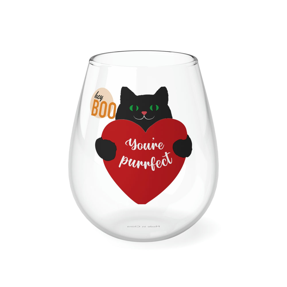 Hey Boo You're Prefect Stemless Wine Glass, 11.75oz