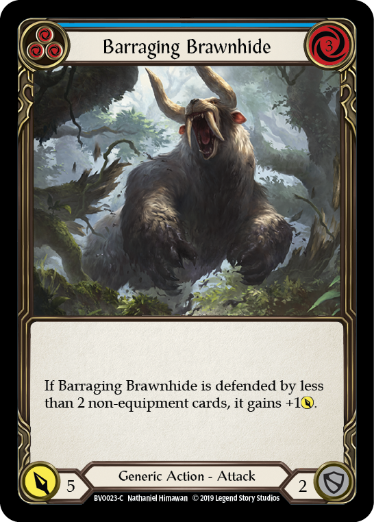 Barraging Brawnhide (Blue) [BVO023-C] (Bravo Hero Deck)  1st Edition Normal