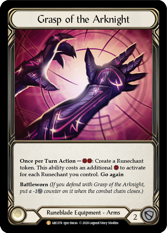 Grasp of the Arknight [U-ARC078] (Arcane Rising Unlimited)  Unlimited Rainbow Foil