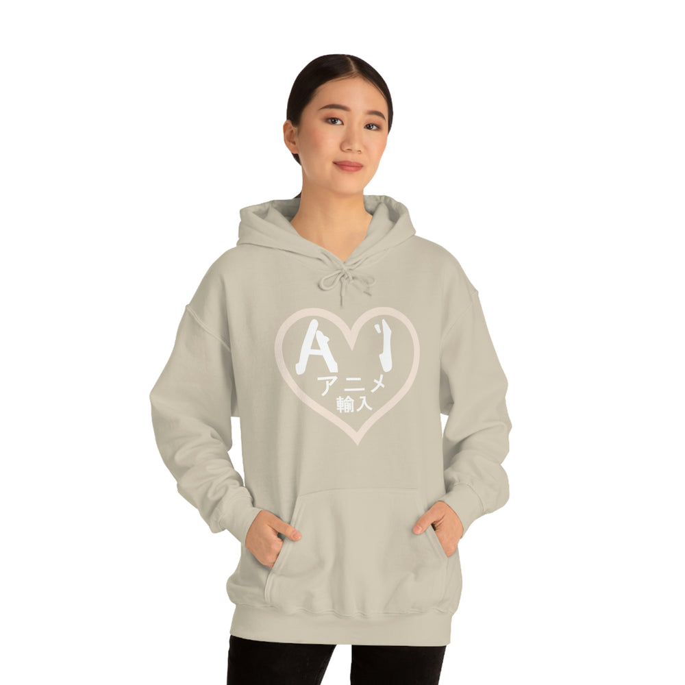 Anime Imports 2010 Heart Logo (White) Unisex Heavy Blend™ Hooded Sweatshirt