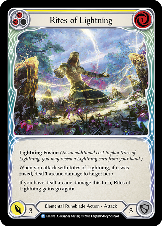 Rites of Lightning (Yellow) [ELE071] (Tales of Aria)  1st Edition Rainbow Foil