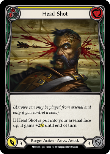 Head Shot (Yellow) [ARC058-C] (Arcane Rising)  1st Edition Rainbow Foil